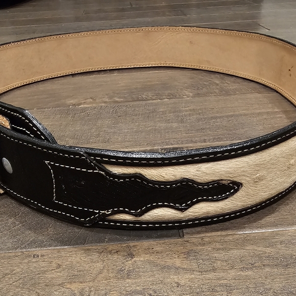 Men's Hecho En Mexico Leather Belt Size 42 - Picture 3 of 10